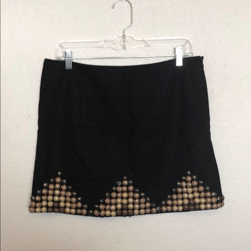 DVF Black Beaded Mini Skirt
